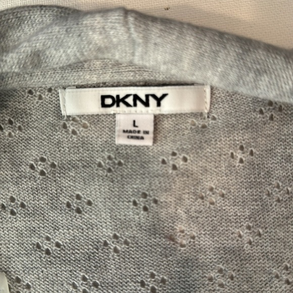 DKNY Open Front Gray Cardigan - Large - Picture 6 of 7